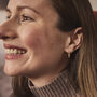 Cz Orb Gold Hoop Earrings In 18 K Gold Plated Vermeil, thumbnail 1 of 7
