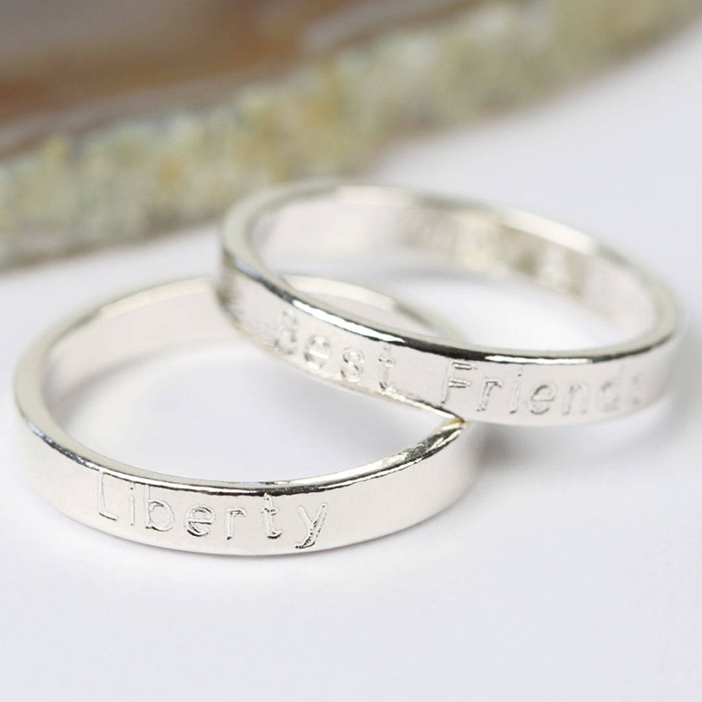 personalised engraved sterling silver name ring by lisa angel ...