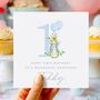Personalised Flopsy Bunny + Pink Balloons Birthday Card *Age Options, thumbnail 4 of 4