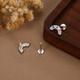 Sterling Silver Rainbow Cz 16 G Flat Back Labret Earrings, thumbnail 7 of 12