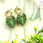 Heart Leaf Philodendron Plant Earrings, thumbnail 4 of 12