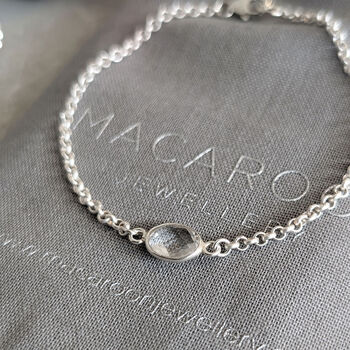 Crystal Quartz And Sterling Silver Chain Bracelet, 2 of 6