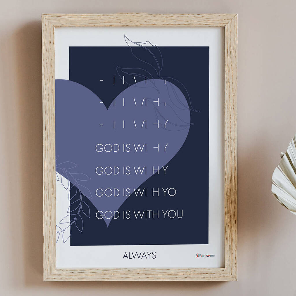 'God Is With You' Christian Poster Print, 1 of 2