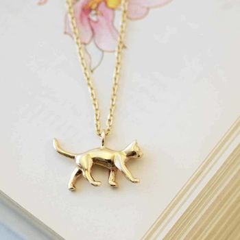 Cat Necklace In 9ct Gold, 3 of 10