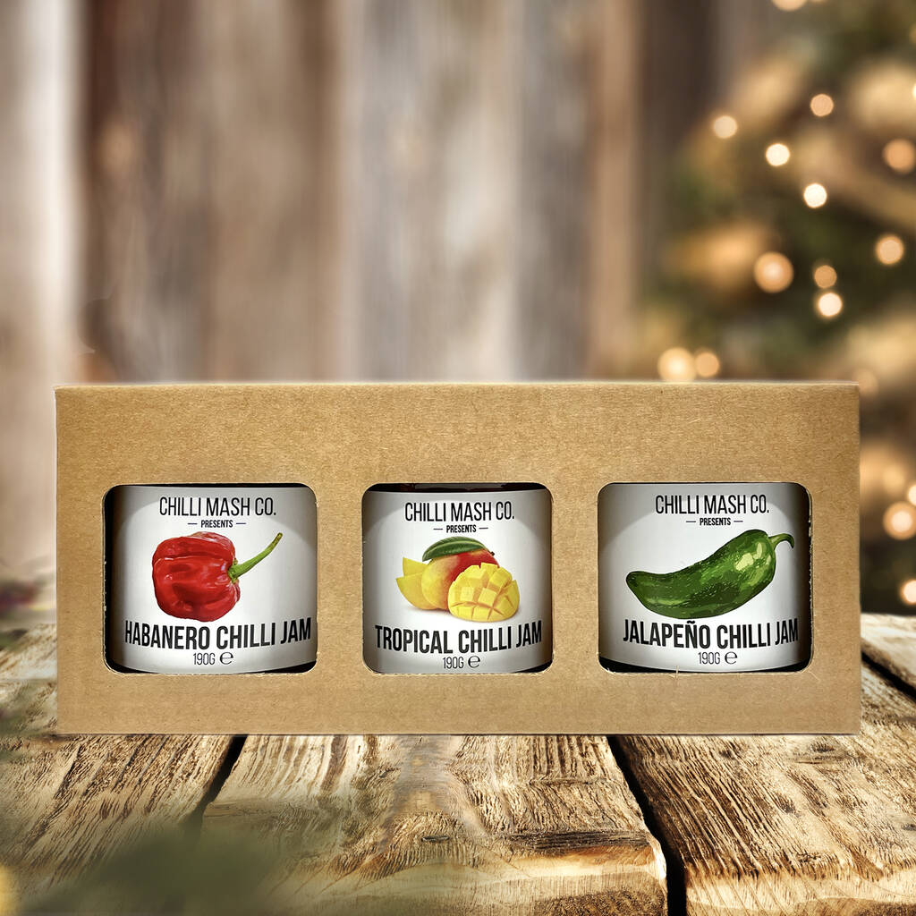 Jam Packed Chilli Lovers 3x Spicy Jam Gift Set