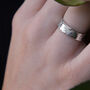 Textured 6mm Wide Silver Storybook Message Ring, thumbnail 3 of 6