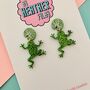 Frog Glitter Earrings, thumbnail 3 of 3