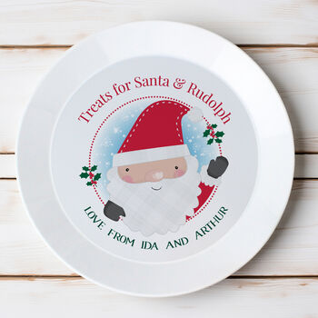 Personalised Santa Christmas Eve Mince Pie Plastic Plat, 2 of 3