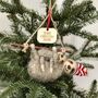 Personalised Sloth And Baby Christmas Decoration, thumbnail 1 of 2