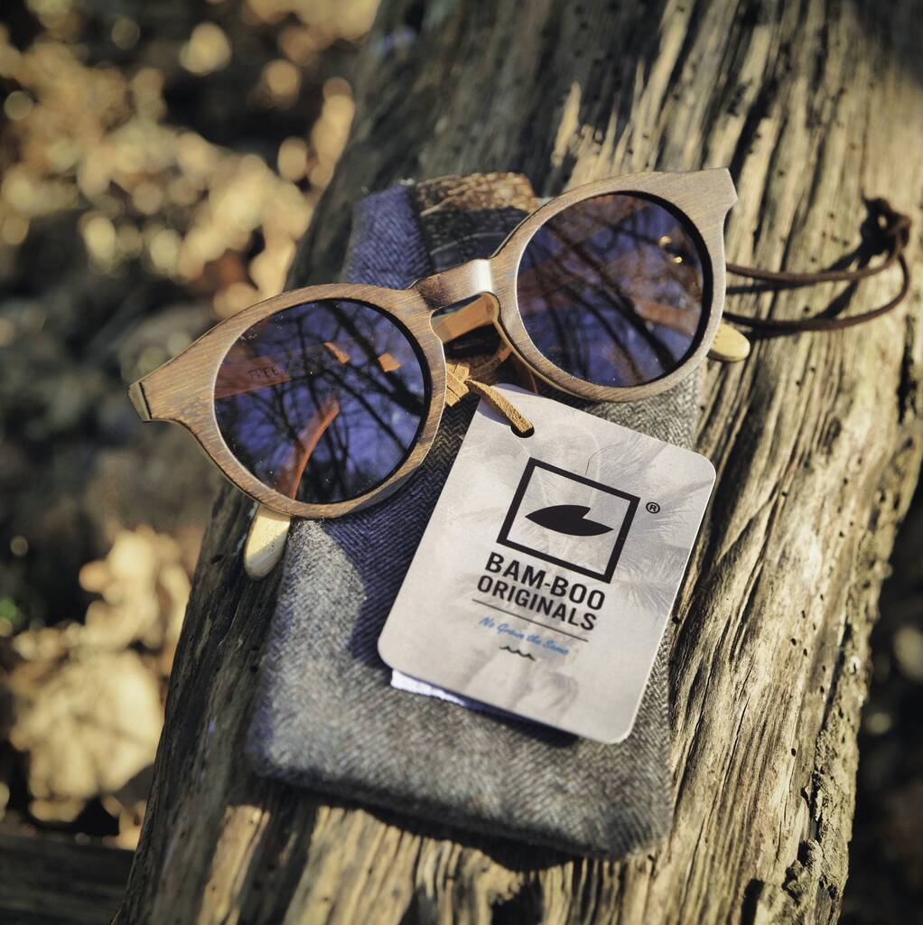 Rivington Bamboo Sunglasses With Amber Lens, 1 of 8