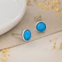 Sterling Silver Blue Opal Stud Earrings, thumbnail 1 of 8