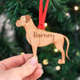 Boxer Personalised Wooden Dog Xmas Decoration, thumbnail 5 of 6
