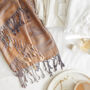 Gold Vintage Lace And Paisley Pashmina With Tassels, thumbnail 1 of 4