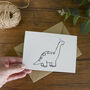 Dinosaur In A Party Hat Greeting Card, thumbnail 3 of 4