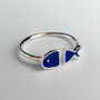 Sterling Silver Blue Fish Adjustable Ring, thumbnail 1 of 5