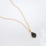 Black Druzy Crystal 18k Gold Plated Necklace, thumbnail 4 of 5