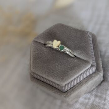 Dainty Emerald Stacker Ring, 4 of 7