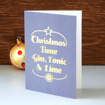 Luxury Foiled Gin Christmas Card, 3 of 5