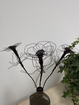 Three Handmade Wire Anemone Stems, 7 of 11
