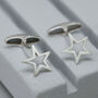 Sterling Silver Star Silver Cufflinks. Graduation Gift For Him, thumbnail 9 of 10
