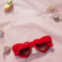 Red Chunky Oversized Heart Sunglasses, thumbnail 2 of 6