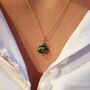 Emerald May Birthstone Minimalist Gold Plated Necklace, thumbnail 2 of 4