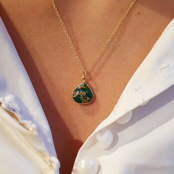 Emerald May Birthstone Minimalist Gold Plated Necklace, 2 of 4