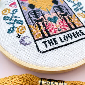 'The Lovers' Tarot Cross Stitch Kit, 2 of 3