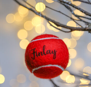 Personalised Tennis Ball Christmas Baubles, 3 of 12
