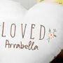 Personalised Floral Heart Name Cushion, thumbnail 3 of 3