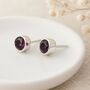 Sterling Silver February Birthstone Stud Earrings – 7mm, thumbnail 3 of 7