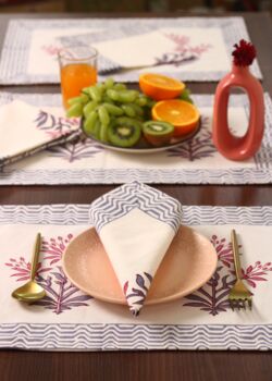 Pink And Grey Print Table Mat And Napkin Set Of Two, 2 of 3