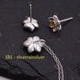 Sterling Silver Daffodil Flower Stud Earrings, thumbnail 2 of 12