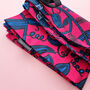 African Print Tote Bag | Pink Blue Omolara Print, thumbnail 3 of 4