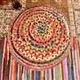 Rainbow Bohemian Chindi Footstool Pouffe, thumbnail 2 of 7