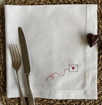 Embroidered Love Letter Napkin, 4 of 5