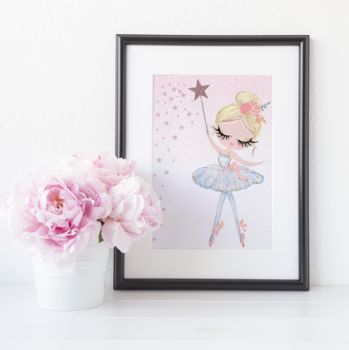 Princess Ballerina, Children's Nursery Print, 2 of 5