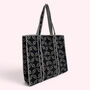 Black And White Block Print Cotton Quilted Tote Bag, thumbnail 2 of 4