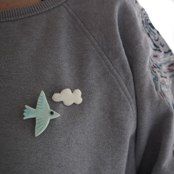 Porcelain Bird And Cloud Brooches, 6 of 12