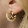 Matt Gold Colour Wave Geometric Stud Earrings, thumbnail 1 of 3