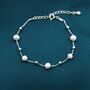 Delicate Pearl And Silver Ball Beaded Bracelet, thumbnail 2 of 10