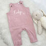 Personalised Name With Butterfly Organic Baby Dungarees, thumbnail 1 of 2