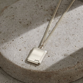 Men's Personalised Bevelled Tag Necklace, 3 of 6