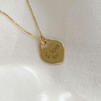 Personalised Yellow Gold Vermeil Handwriting Wedding Bouquet Charm, 4 of 5