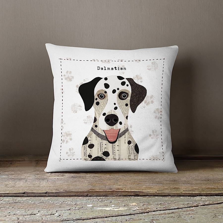dalmatian personalised dog cushion cover by simon hart