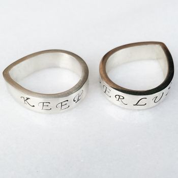 Personalised Wide Droplet Ring, 5 of 7