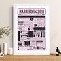 2011 Personalised 15th Crystal Wedding Anniversary Poster, thumbnail 2 of 11