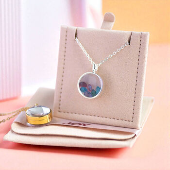 Floating Family Birthstone Initial Locket Necklace, 4 of 5