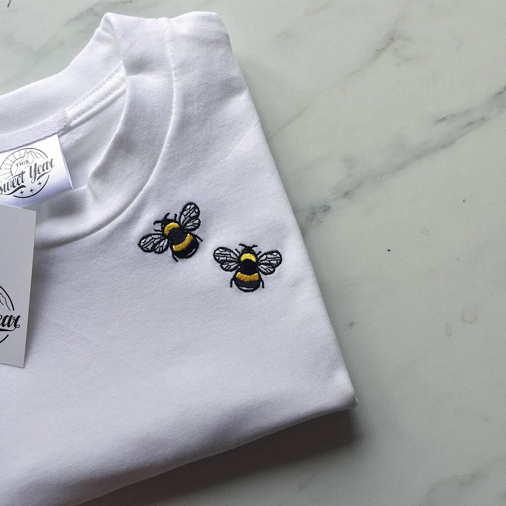 Embroidered Unisex 'Bee' T Shirt By This Sweet Year ...