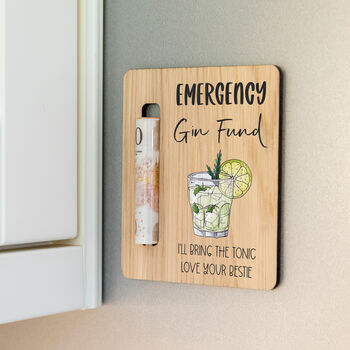 Personalised Emergency Gin Fund Money Holder Magnet, 5 of 5